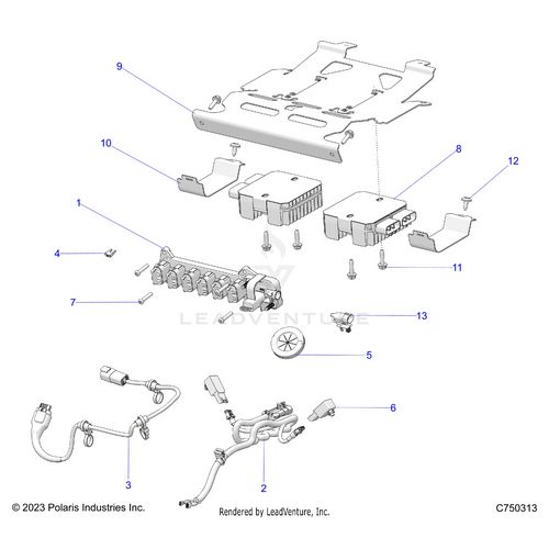 An Image of a Genuine Polaris Parts Schematic Diagram showing the schematic - ELECTRICAL: WIRE HARNESS PERIPHERAL - 2026 POLARIS RZR PRO XP ULTIMATE