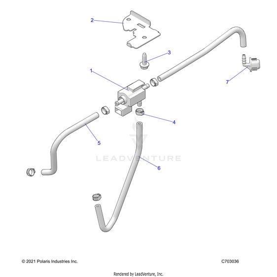 An Image of a Genuine Polaris Parts Schematic Diagram showing the schematic - ENGINE: TURBO BOOST VALVE - 2022 POLARIS RZR PRO XP SPORT EVAP