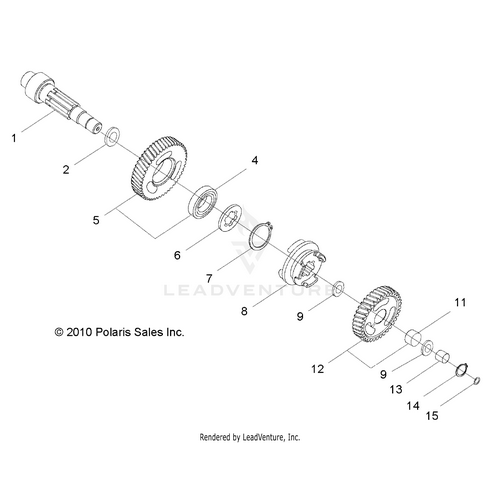 An Image of a Genuine Polaris Parts Schematic Diagram showing the schematic - DRIVE TRAIN: TRANSMISSION - 2015 POLARIS RZR 170