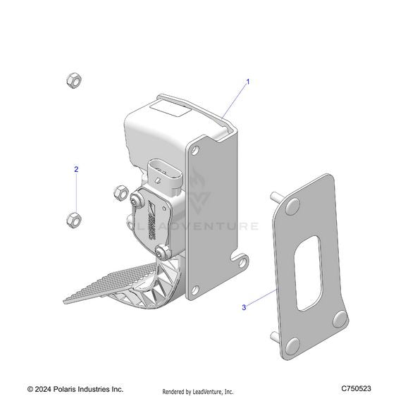 An Image of a Genuine Polaris Parts Schematic Diagram showing the schematic - ENGINE: THROTTLE PEDAL - 2025 POLARIS RZR XP 4 1000 PREMIUM