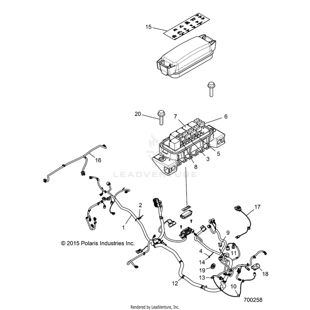 An Image of a Genuine Polaris Parts Schematic Diagram showing the schematic - ELECTRICAL: WIRE HARNESS GPS - 2016 POLARIS RZR 900/900 EPS