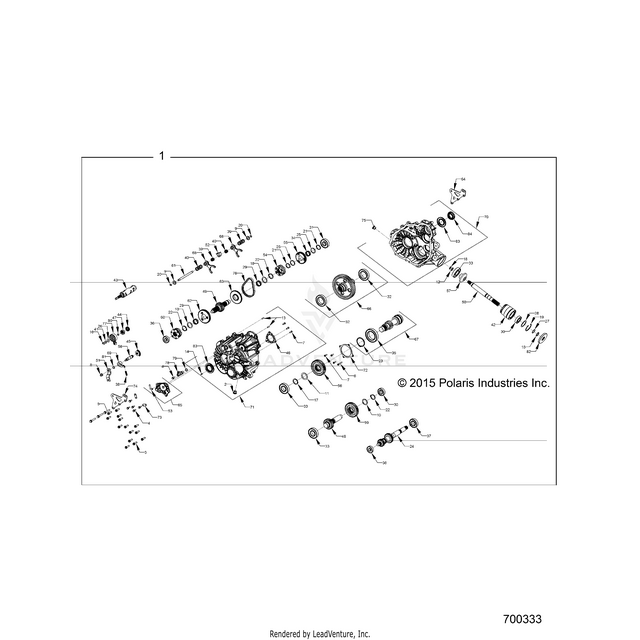 An Image of a Genuine Polaris Parts Schematic Diagram showing the schematic - DRIVE TRAIN: MAIN GEARCASE INTERNALS - 2016 POLARIS RZR 4 900