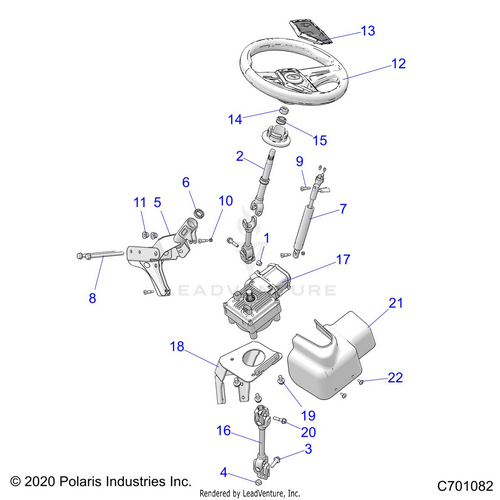 An Image of a Genuine Polaris Parts Schematic Diagram showing the schematic - STEERING: POWER STEERING ASM. - 2020 POLARIS RZR S 4 1000