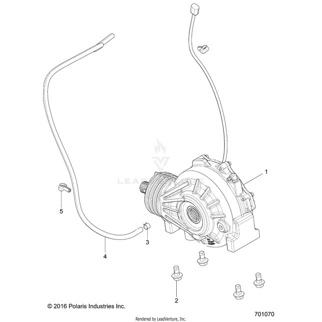 An Image of a Genuine Polaris Parts Schematic Diagram showing the schematic - DRIVE TRAIN: FRONT GEARCASE MOUNTING - 2018 POLARIS RZR 900/900 EPS