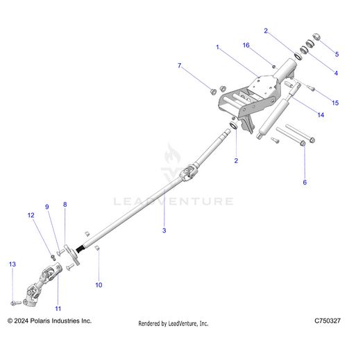 An Image of a Genuine Polaris Parts Schematic Diagram showing the schematic - STEERING: LINKAGE & TILT - 2026 POLARIS RZR PRO S 4 SPORT