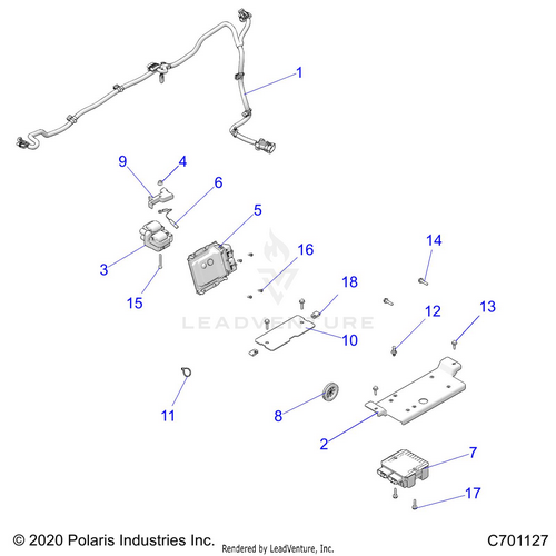 An Image of a Genuine Polaris Parts Schematic Diagram showing the schematic - ELECTRICAL: ECU REGULATOR ETC. - 2021 POLARIS RZR XP TURBO