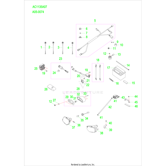 An Image of a Genuine Polaris Parts Schematic Diagram showing the schematic - ELECTRICAL: PARTS - 2015 POLARIS RZR 170
