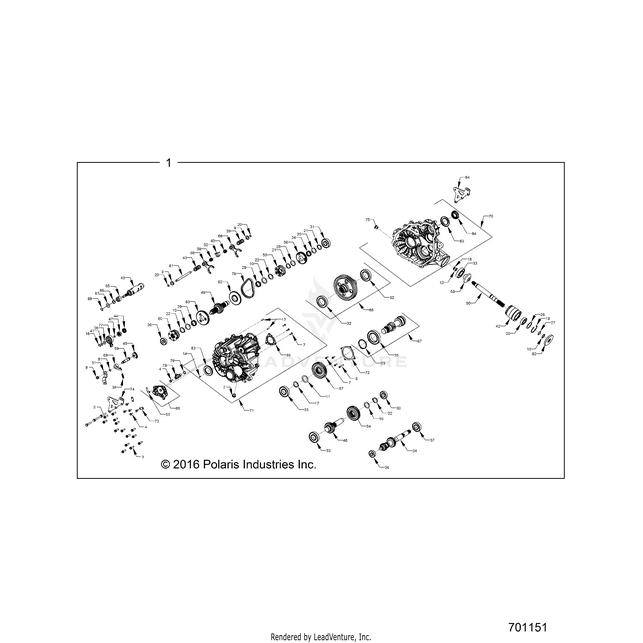 An Image of a Genuine Polaris Parts Schematic Diagram showing the schematic - DRIVE TRAIN: MAIN GEARCASE INTERNALS - 2018 POLARIS RZR S 1000 EPS