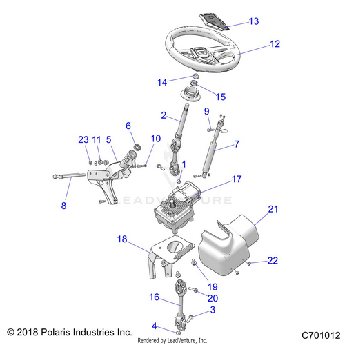 An Image of a Genuine Polaris Parts Schematic Diagram showing the schematic - STEERING: POWER STEERING ASM. - 2020 POLARIS RZR TRAIL S 900