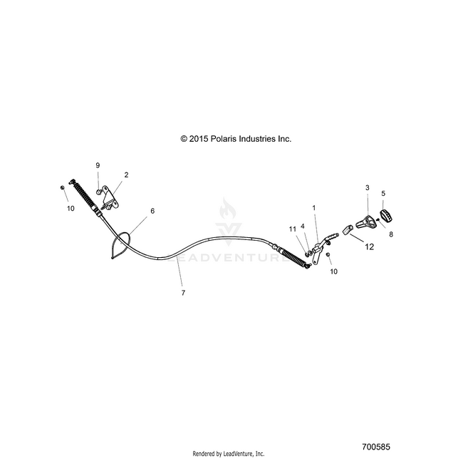 An Image of a Genuine Polaris Parts Schematic Diagram showing the schematic - DRIVE TRAIN: GEAR SELECTOR - 2015 POLARIS RZR XP 1000