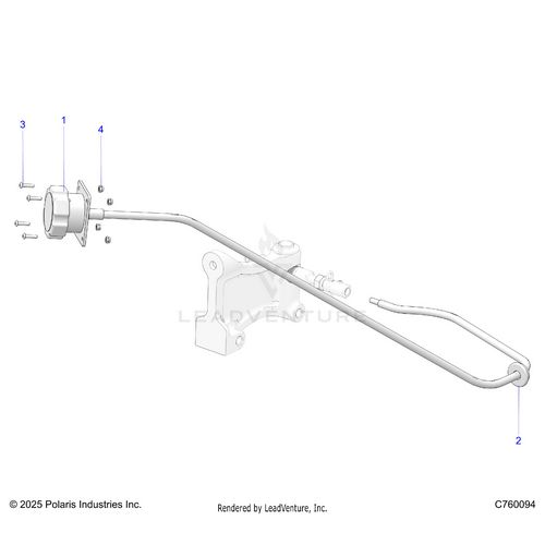 An Image of a Genuine Polaris Parts Schematic Diagram showing the schematic - BRAKES: DIAL BIAS - 2026 POLARIS RZR PRO R RACE H.O.