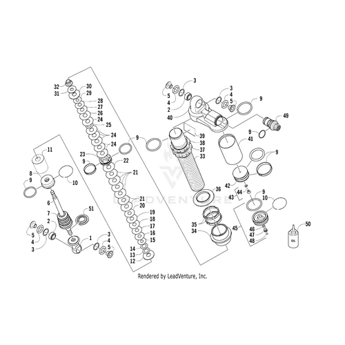 Exploded diagram of a mechanical assembly with numbered parts—including the O-Ring by Arctic Cat—ideal for detailed identification and assembly using OEM or other UTV/ATV components.