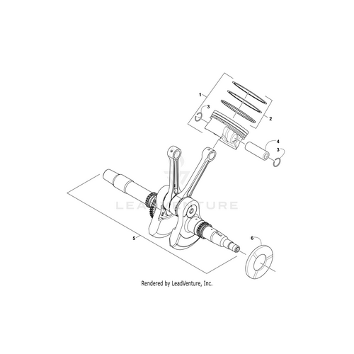 Exploded diagram of the Piston Set - (Inc. 2-4) by Arctic Cat, with labeled parts—perfect for referencing OEM Arctic Cat parts or servicing your Arctic Cat Wildcat in a technical drawing style.