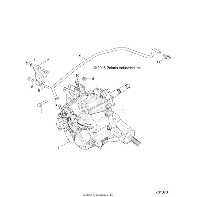 An Image of a Genuine Polaris Parts Schematic Diagram showing the schematic - DRIVE TRAIN: MAIN GEARCASE MOUNTING - 2017 POLARIS RZR 900/900 EPS