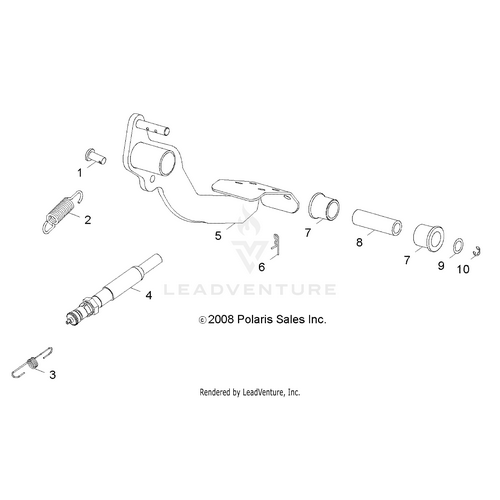 An Image of a Genuine Polaris Parts Schematic Diagram showing the schematic - BRAKES: FOOT BRAKE - 2015 POLARIS RZR 170