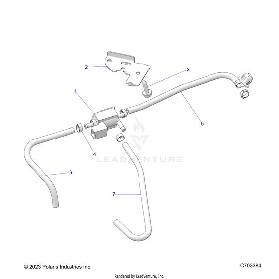 An Image of a Genuine Polaris Parts Schematic Diagram showing the schematic - ENGINE: TURBO BOOST VALVE - 2024 POLARIS RZR PRO XP ULTIMATE
