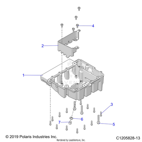 An Image of a Genuine Polaris Parts Schematic Diagram showing the schematic - ENGINE: OIL PAN - 2020 POLARIS RZR TURBO S VELOCITY