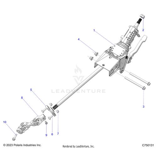 An Image of a Genuine Polaris Parts Schematic Diagram showing the schematic - STEERING: LINKAGE & TILT - 2026 POLARIS RZR PRO R ULTIMATE