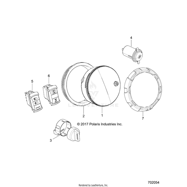 An Image of a Genuine Polaris Parts Schematic Diagram showing the schematic - ELECTRICAL: DASH INSTRUMENTS AND CONTROLS - 2019 POLARIS RZR 900/900 EPS