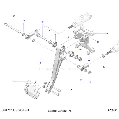 An Image of a Genuine Polaris Parts Schematic Diagram showing the schematic - BRAKES: BRAKE PEDAL - 2026 POLARIS RZR PRO R RACE