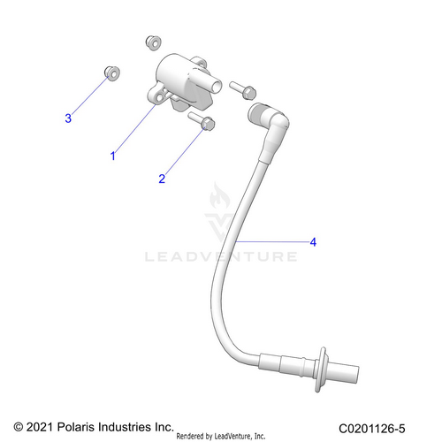 An Image of a Genuine Polaris Parts Schematic Diagram showing the schematic - ELECTRICAL: IGNITION - 2023 POLARIS RZR 200 EVAP