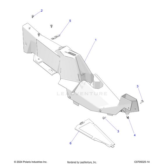 An Image of a Genuine Polaris Parts Schematic Diagram showing the schematic - BODY: CENTER CONSOLE - 2025 POLARIS RZR XP 1000 PREMIUM