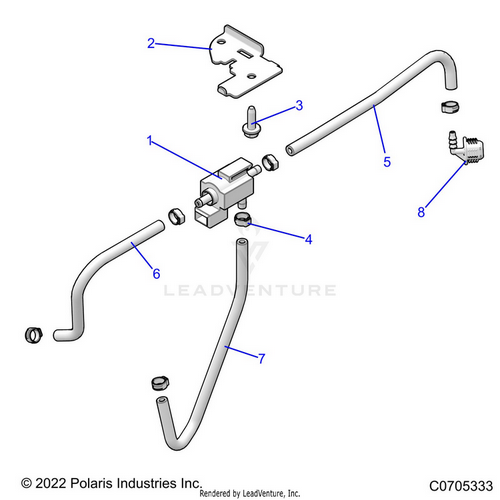 An Image of a Genuine Polaris Parts Schematic Diagram showing the schematic - ENGINE: TURBO BOOST VALVE - 2021 POLARIS RZR PRO XP SPORT CA