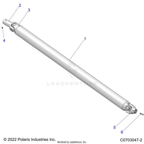 An Image of a Genuine Polaris Parts Schematic Diagram showing the schematic - DRIVE TRAIN: PROP SHAFT FRONT - 2022 POLARIS RZR PRO R 4 ULTIMATE