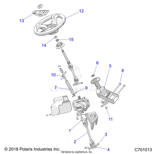 An Image of a Genuine Polaris Parts Schematic Diagram showing the schematic - STEERING: STEERING ASM. - 2020 POLARIS RZR TRAIL 900