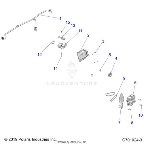 An Image of a Genuine Polaris Parts Schematic Diagram showing the schematic - ELECTRICAL: ECM REGULATOR - 2020 POLARIS RZR TRAIL 900
