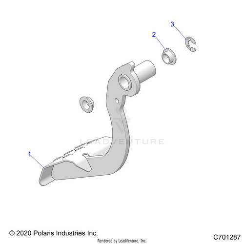 An Image of a Genuine Polaris Parts Schematic Diagram showing the schematic - BRAKES: PEDAL - 2023 POLARIS RZR PRO XP 4 ULTIMATE