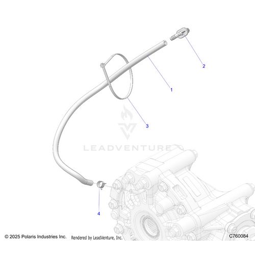 An Image of a Genuine Polaris Parts Schematic Diagram showing the schematic - DRIVE TRAIN: GEARCASE VENTING REAR - 2026 POLARIS RZR PRO R RACE H.O.