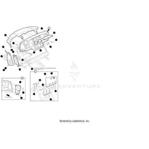 Exploded diagram of a vehicle dashboard assembly with numbered parts, including OEM Arctic Cat Screw 8-18X1/2-Sdt-Cp, two detailed insets, labeled components, and a Witchdoctors.com watermark in the background.