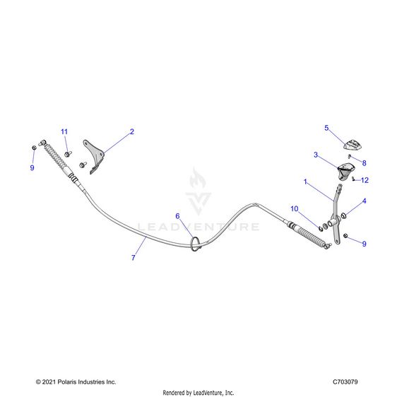 An Image of a Genuine Polaris Parts Schematic Diagram showing the schematic - DRIVE TRAIN: GEAR SELECTOR - 2025 POLARIS RZR XP 4 1000 ULTIMATE