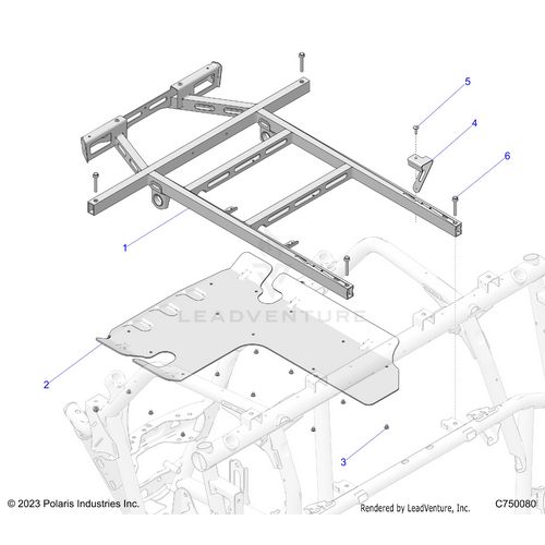 An Image of a Genuine Polaris Parts Schematic Diagram showing the schematic - CHASSIS: BOX MOUNTING - 2026 POLARIS RZR PRO R 4 ULTIMATE