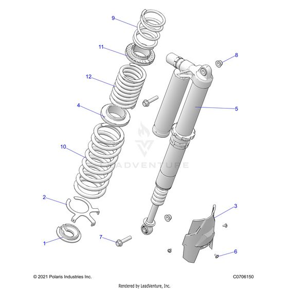 An Image of a Genuine Polaris Parts Schematic Diagram showing the schematic - SUSPENSION: REAR SHOCK MOUNTING ULTIMATE - 2022 POLARIS RZR PRO XP 4 SPORT EVAP