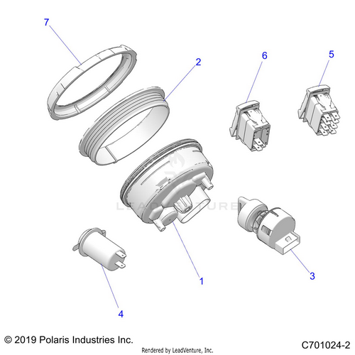An Image of a Genuine Polaris Parts Schematic Diagram showing the schematic - ELECTRICAL: DASH INSTRUMENTS AND CONTROLS - 2020 POLARIS RZR TRAIL S 900