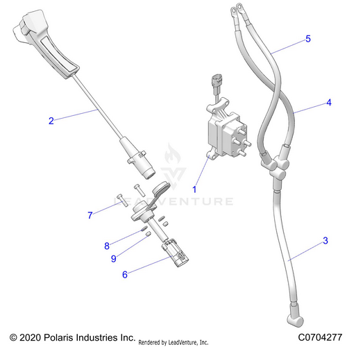 An Image of a Genuine Polaris Parts Schematic Diagram showing the schematic - ELECTRICAL: WINCH - 2022 POLARIS RZR XP 1000 TRAILS & ROCKS