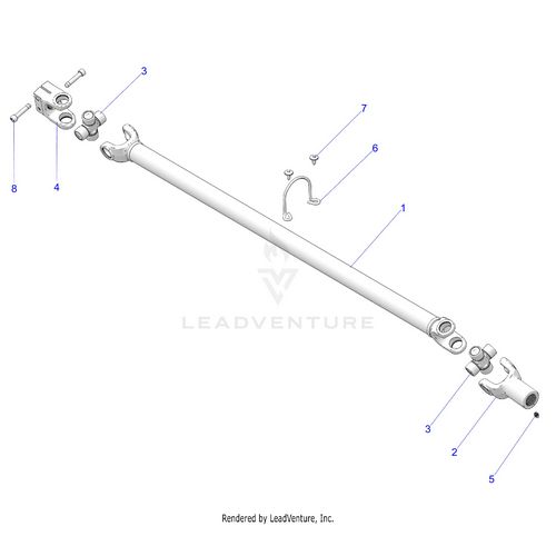 An Image of a Genuine Polaris Parts Schematic Diagram showing the schematic - DRIVE TRAIN: PROP SHAFT REAR - 2025 POLARIS RZR PRO S 4 ULTIMATE