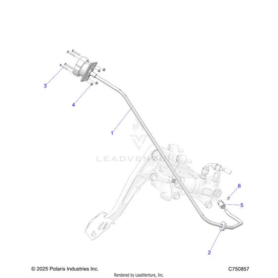 An Image of a Genuine Polaris Parts Schematic Diagram showing the schematic - BRAKES: DIAL BIAS - 2025 POLARIS RZR PRO R RACE
