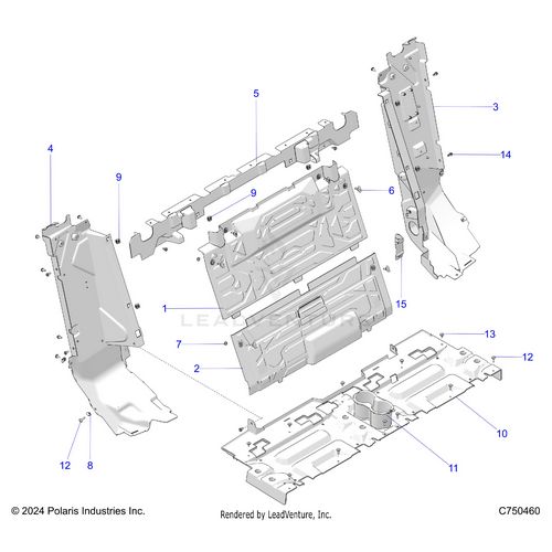 An Image of a Genuine Polaris Parts Schematic Diagram showing the schematic - BODY: REAR CLOSEOFF - 2026 POLARIS RZR PRO XP 4 SPORT