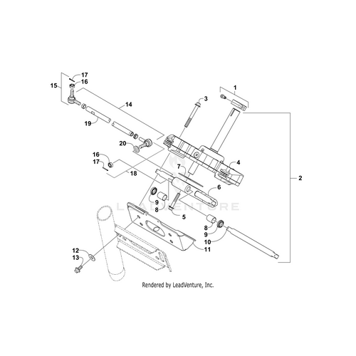 Exploded diagram of the Rack Carrier (For -774) (Inc. 7-9 And 20) by Arctic Cat shows numbered and labeled parts like rods, bolts, brackets, springs, and plates, making it easy to identify OEM components for Arctic Cat UTV/ATV accessories.