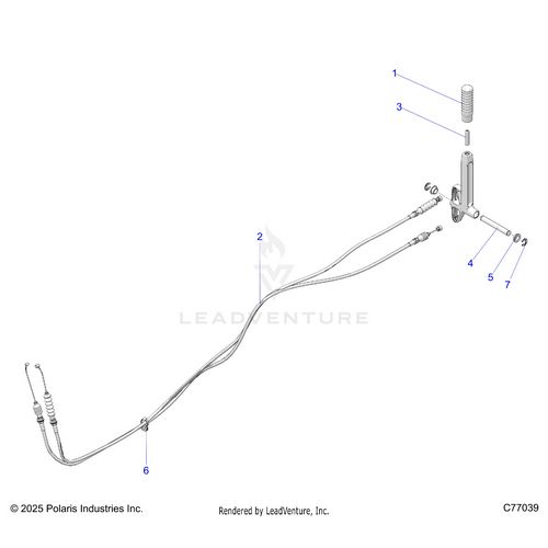 An Image of a Genuine Polaris Parts Schematic Diagram showing the schematic - DRIVE TRAIN: GEAR SELECTOR - 2025 POLARIS RZR PRO R RACE