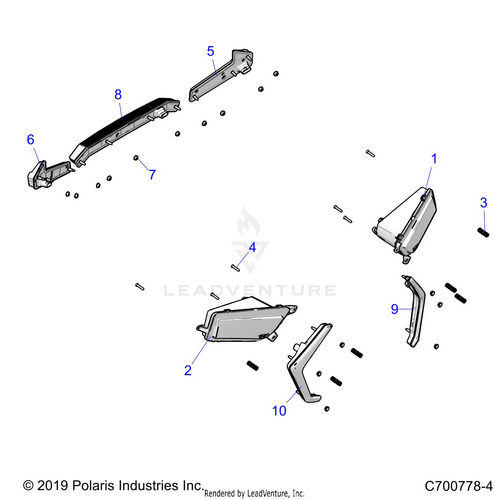 An Image of a Genuine Polaris Parts Schematic Diagram showing the schematic - ELECTRICAL: HEADLIGHTS AND TAILLIGHTS - 2020 POLARIS RZR TURBO S 4