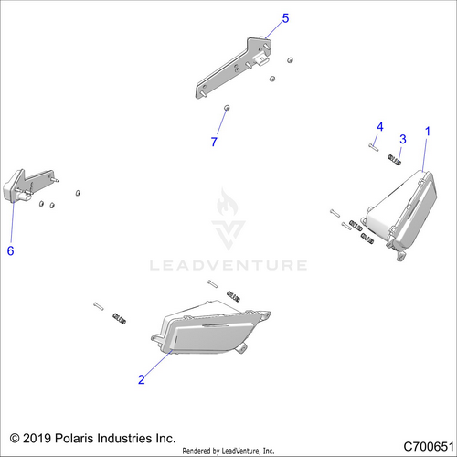 An Image of a Genuine Polaris Parts Schematic Diagram showing the schematic - ELECTRICAL: HEADLIGHTS AND TAILLIGHTS - 2023 POLARIS RZR XP 1000 SPORT