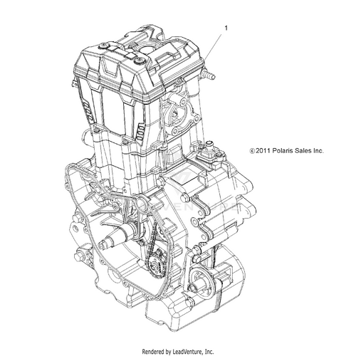 An Image of a Genuine Polaris Parts Schematic Diagram showing the schematic - ENGINE: LONG BLOCK - 2016 POLARIS RZR 570
