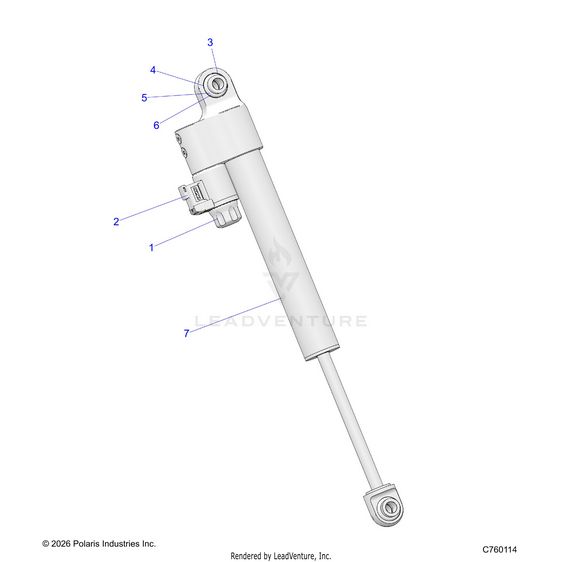 An Image of a Genuine Polaris Parts Schematic Diagram showing the schematic - SUSPENSION: REAR SHOCK STABILIZER BAR - 2026 POLARIS RZR PRO R 4 LE