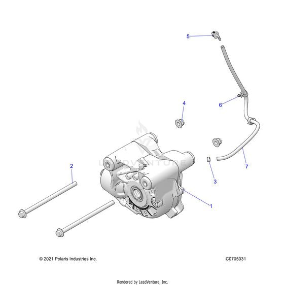 An Image of a Genuine Polaris Parts Schematic Diagram showing the schematic - DRIVE TRAIN: FRONT GEARCASE MOUNTING - 2023 POLARIS RZR TURBO R 4 ULTIMATE