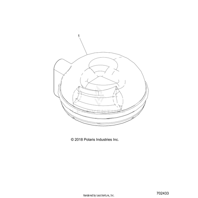 An Image of a Genuine Polaris Parts Schematic Diagram showing the schematic - BODY: FUEL PFA COVER - 2016 POLARIS RZR S 1000 EPS