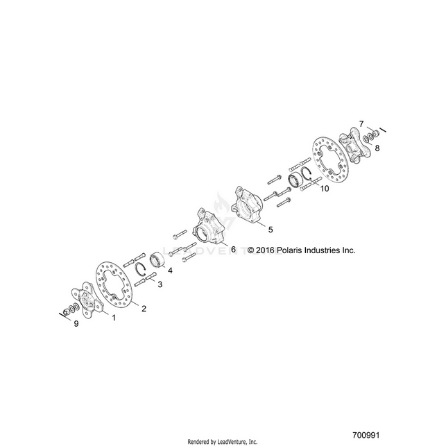An Image of a Genuine Polaris Parts Schematic Diagram showing the schematic - SUSPENSION: REAR CARRIER AND HUB - 2017 POLARIS RZR XP 4 TURBO